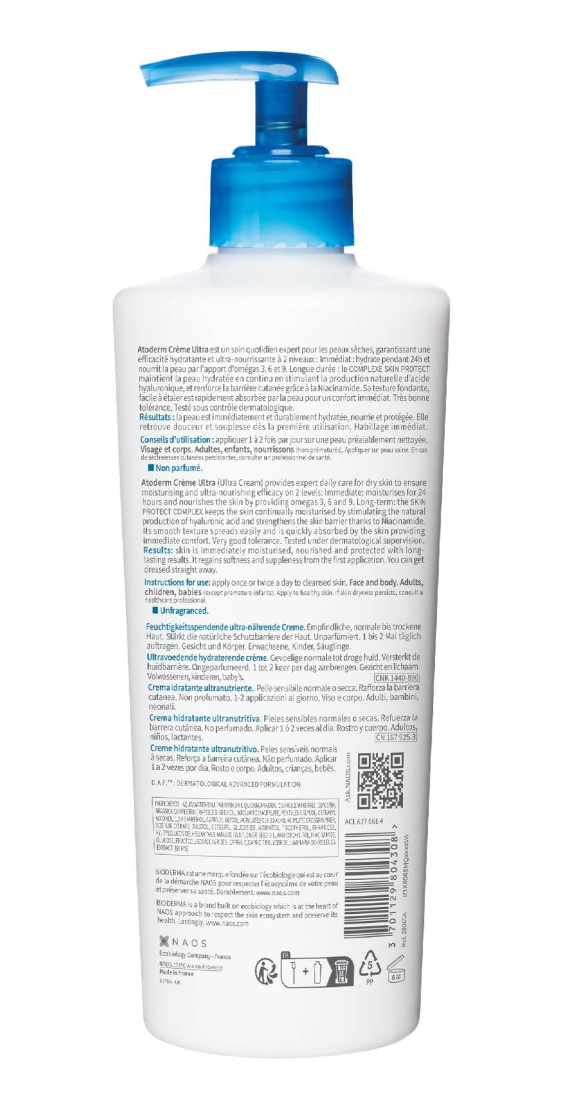 Bioderma cream being applied to forearm demonstrating quick comfort
