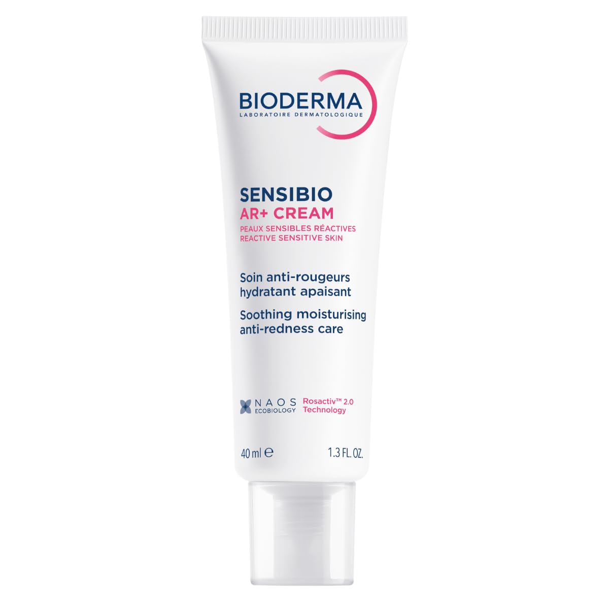 Bioderma Sensibio AR crema vista frontal con etiquetado claro y beneficios