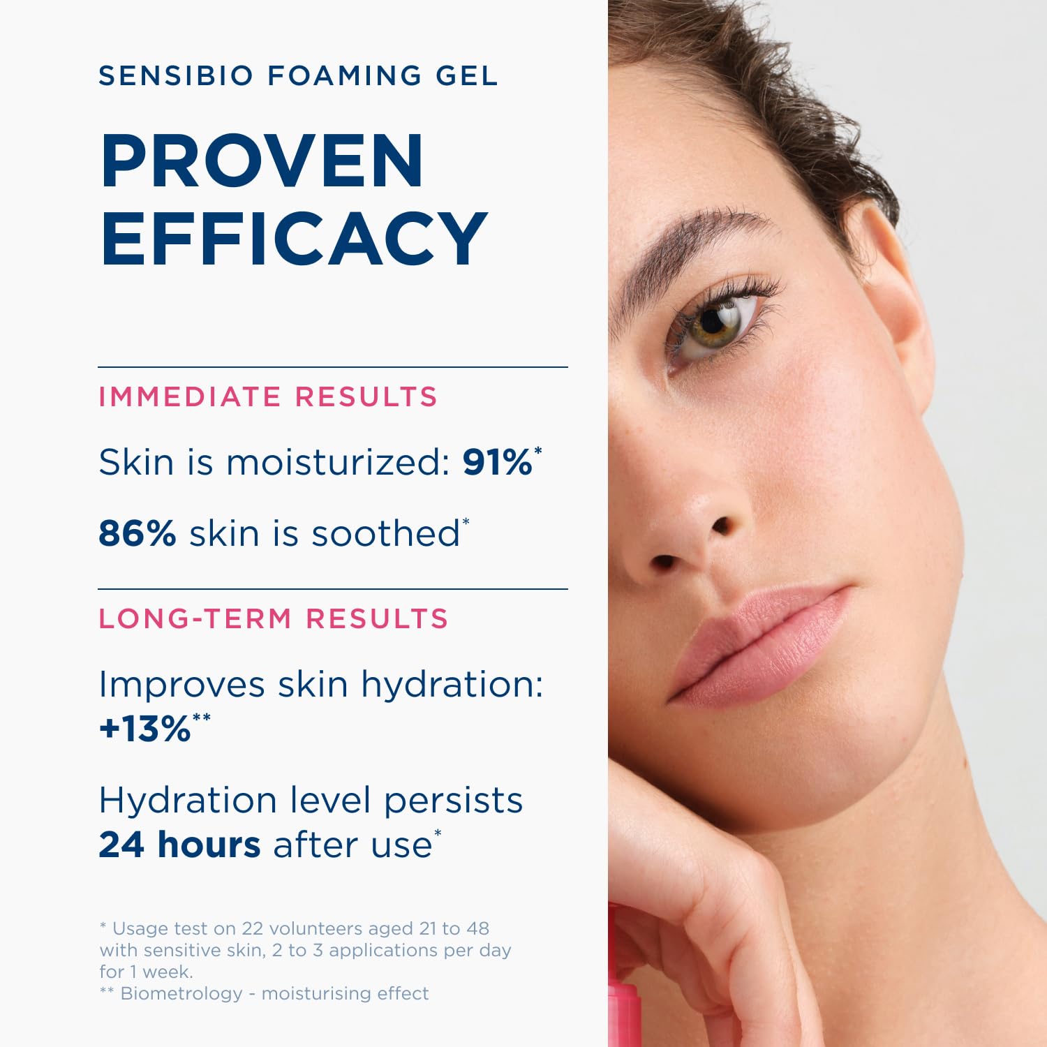 Bioderma Sensibio espumando sobre rostro para eliminar maquillaje
