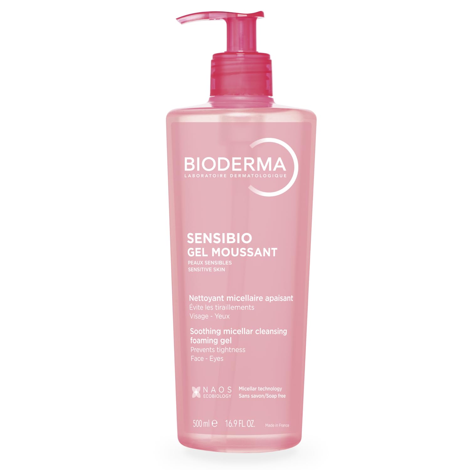 Bioderma Sensibio envase frontal mostrando diseño y tamaño práctico