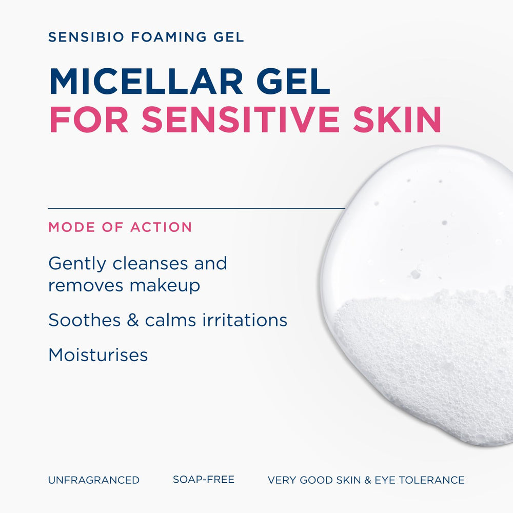 Bioderma Sensibio textura en espuma ligera que limpia suavemente