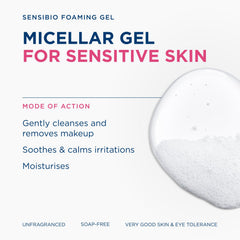Bioderma Sensibio textura en espuma ligera que limpia suavemente