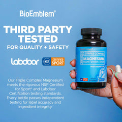 BioEmblem supplement facts label clearly showing 300 mg per serving for transparency