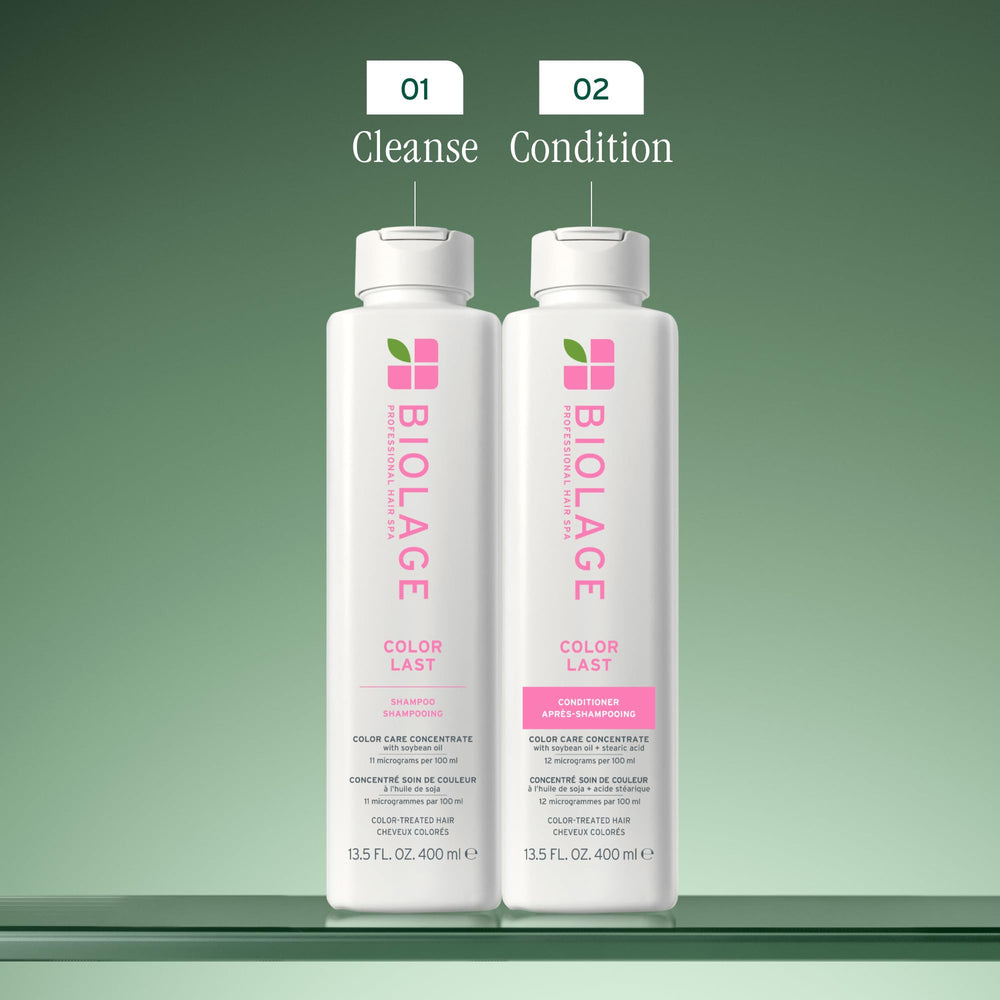 Biolage Color Last cabello teñido mostrando brillo y suavidad tras el lavado