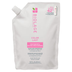 Biolage frasco frontal mostrando sello para color y brillo