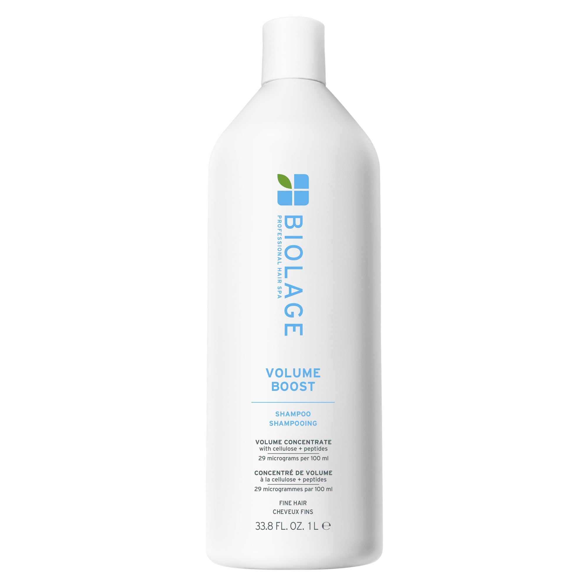 Biolage botella frontal Volume Boost muestra volumen de raíz