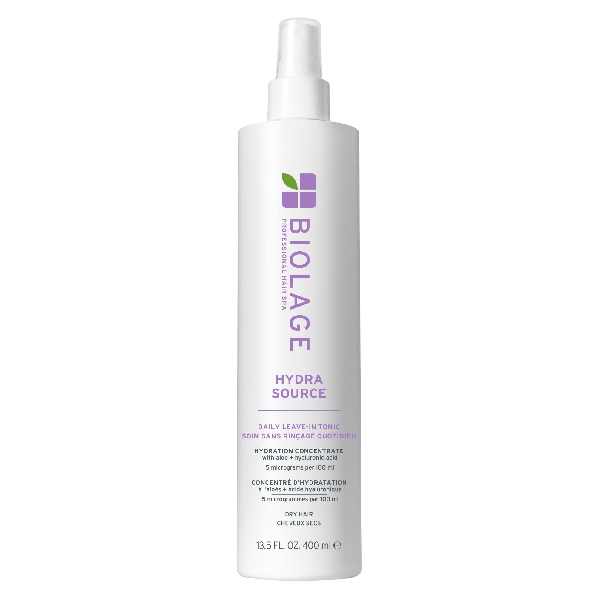 Biolage frasco frontal mostrando diseño y beneficio hidratación inmediata