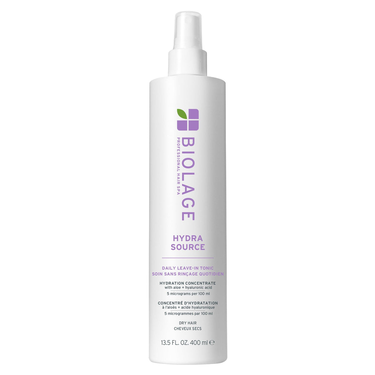 Biolage frasco frontal mostrando diseño y beneficio hidratación inmediata