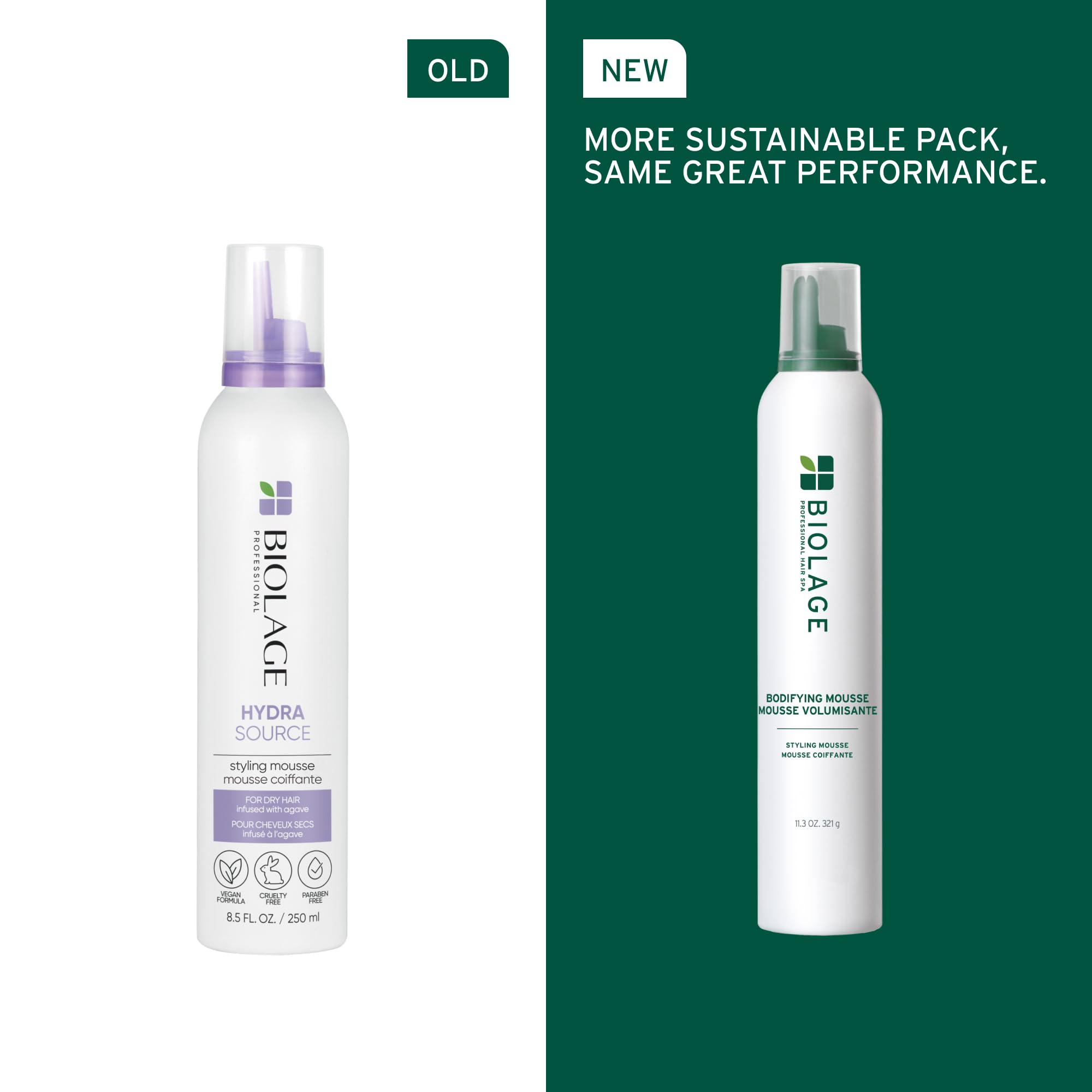 Biolage textura cremosa de la mousse para aplicación uniforme y tacto suave
