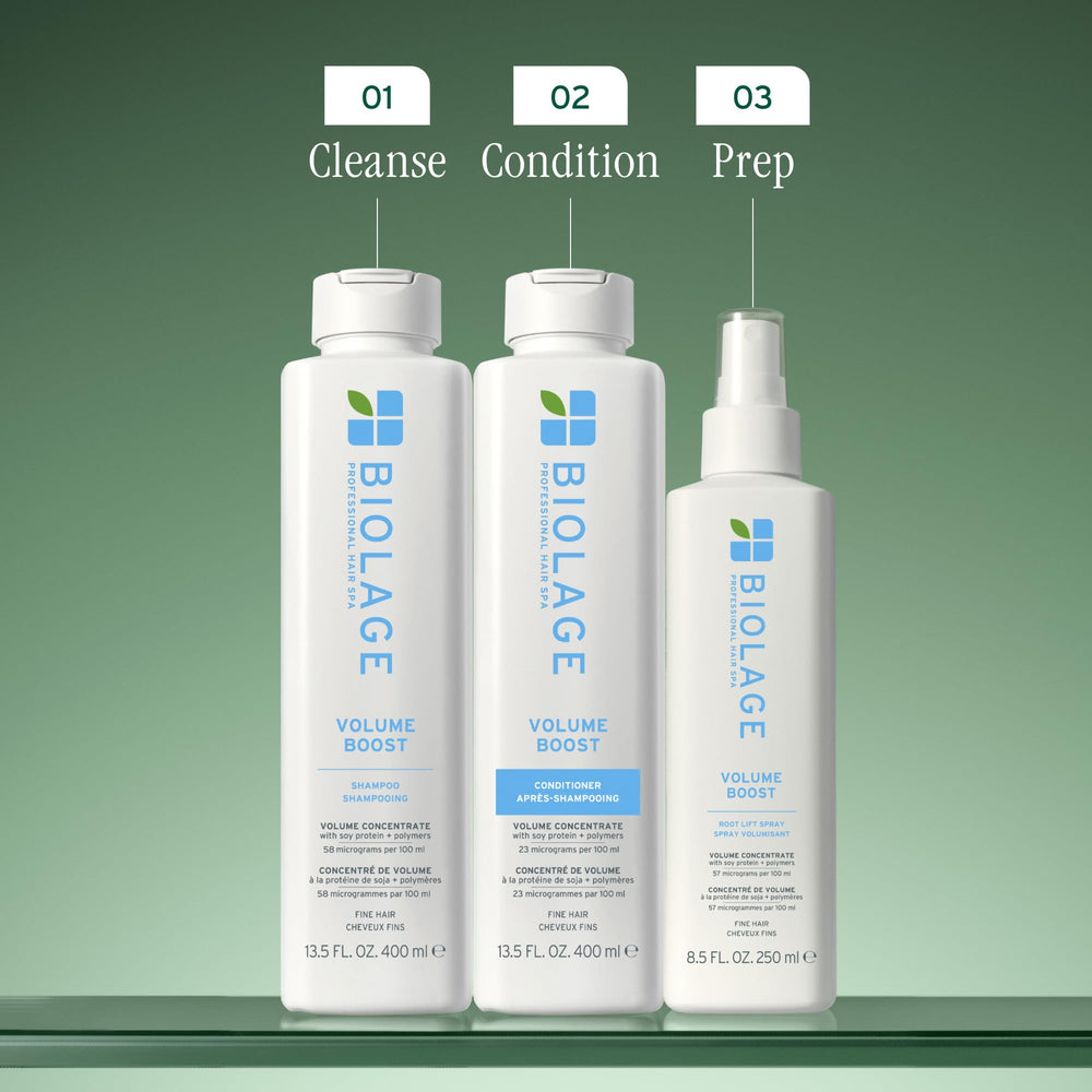 Biolage cabello seco con mayor cuerpo y brillo tras usar el acondicionador
