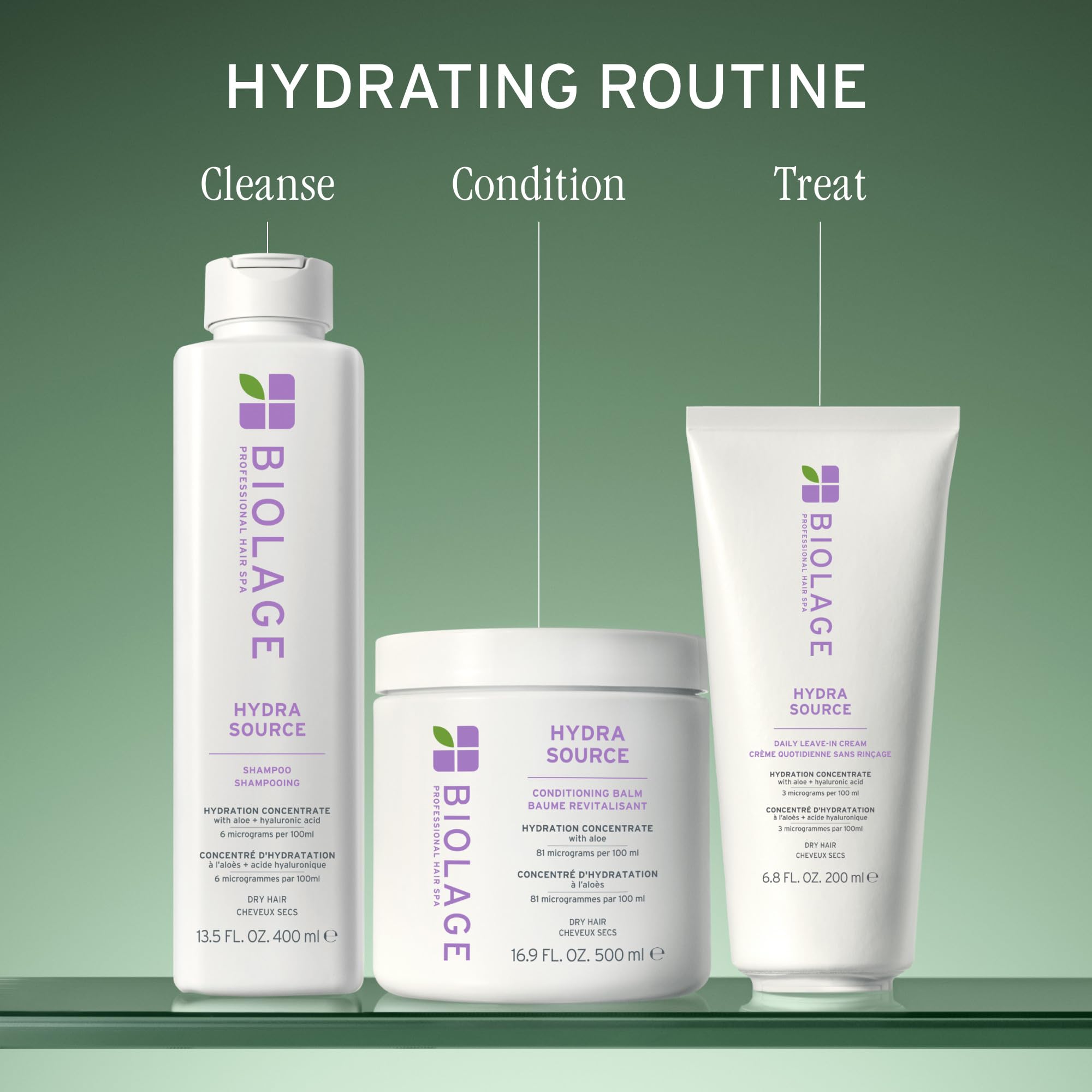 Biolage rutina Hydra Source con champú y acondicionador juntos