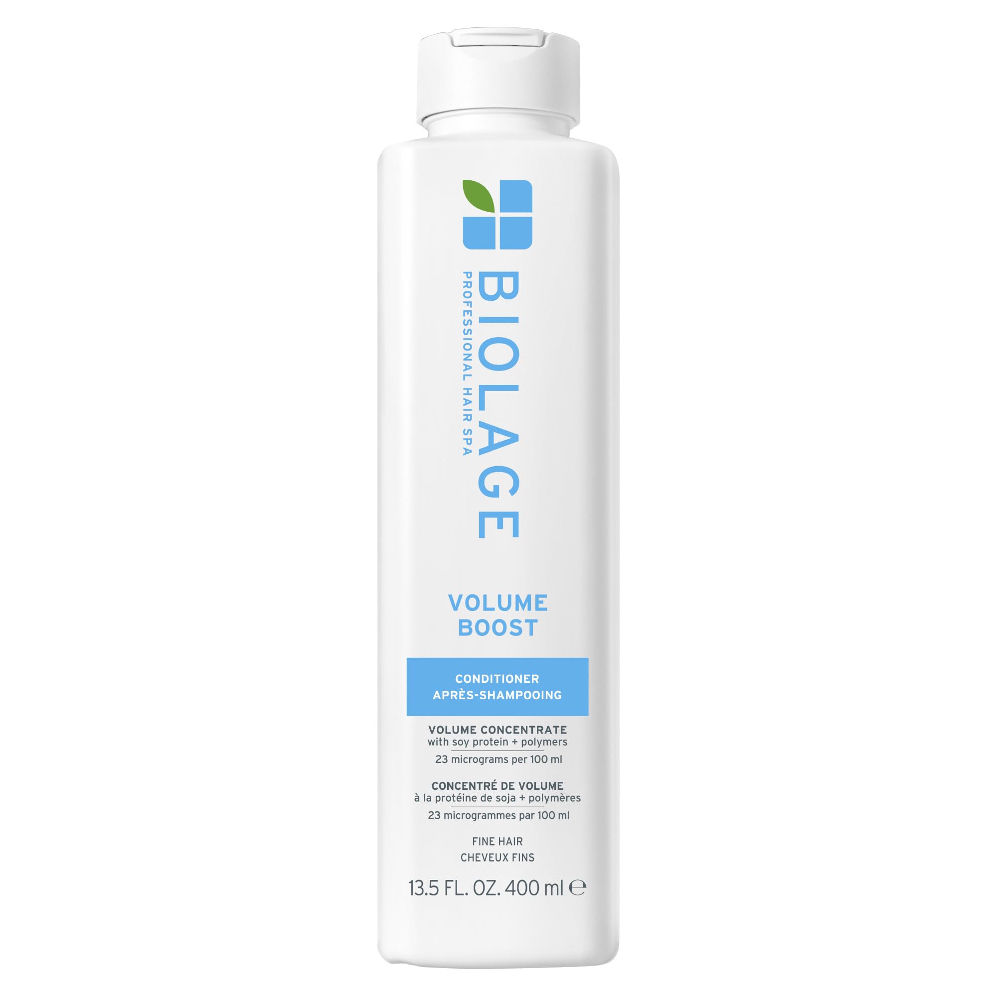 Biolage acondicionador frontal mostrando envase y beneficio de volumen ligero