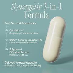 BIOMA capsules on spoon showing serving size and daily dose