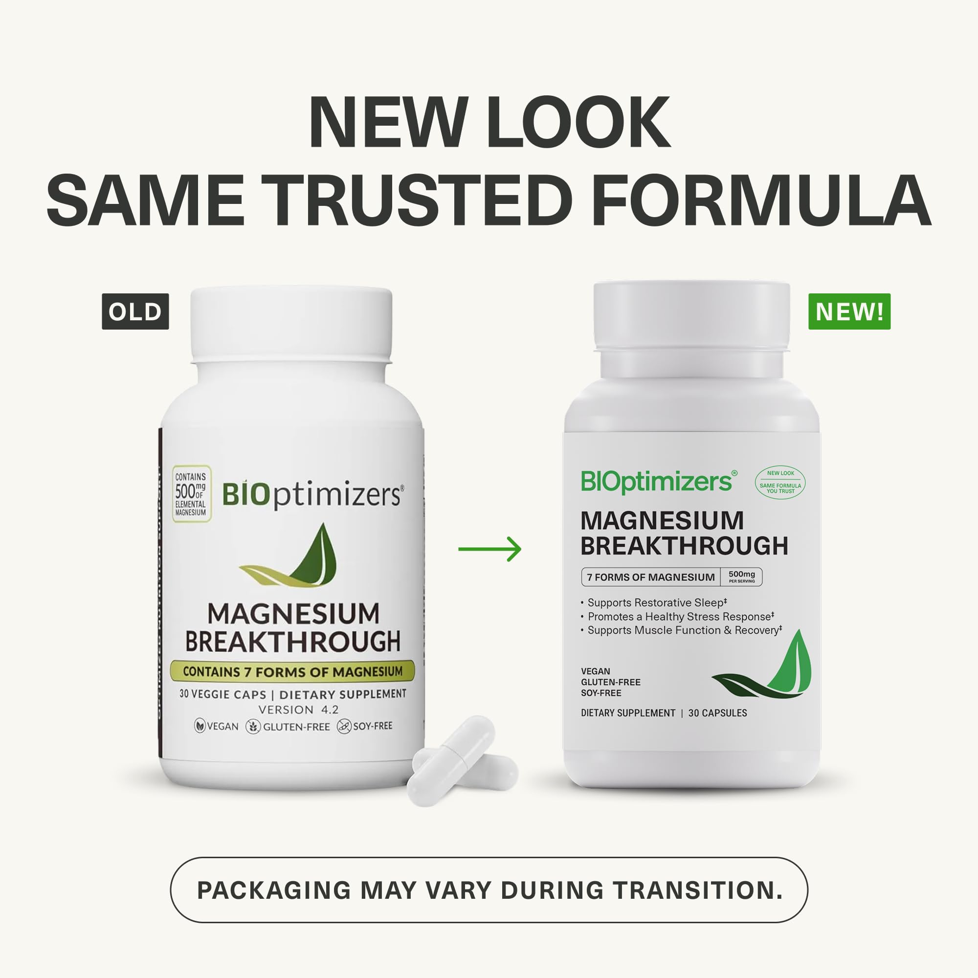 BIOptimizers primer plano de cápsula para ver textura y tamaño