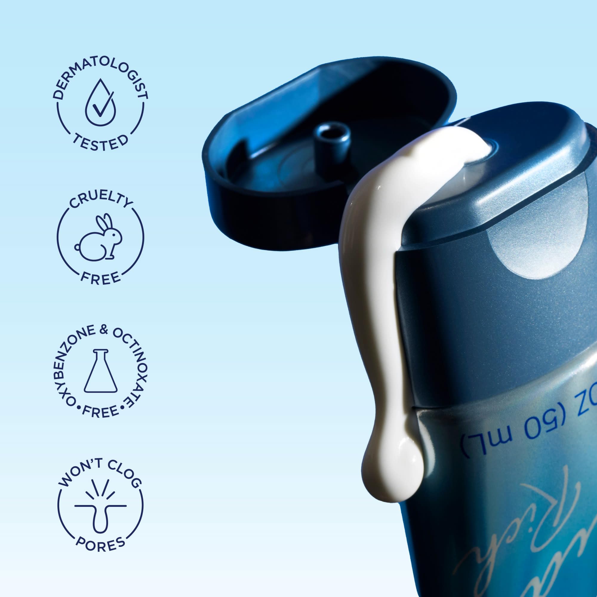 Biore envase con etiqueta legible destacando SPF 50
