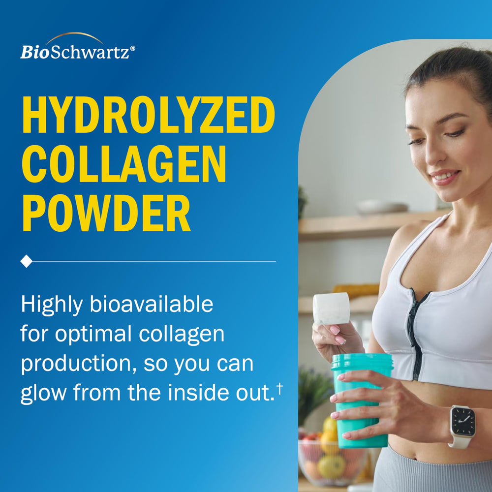 BioSchwartz colágeno disuelto en un vaso, mezcla sin alterar el sabor