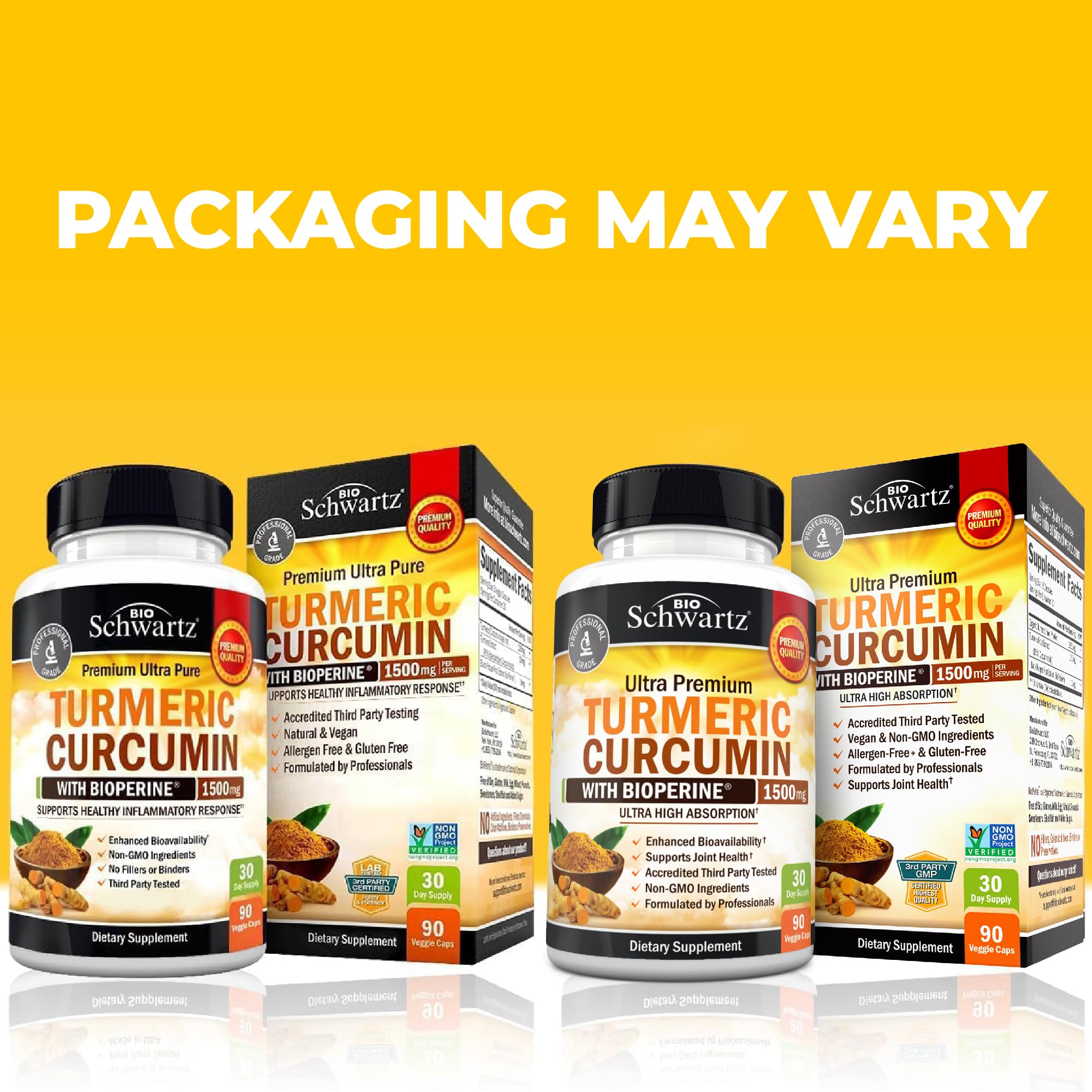 BioSchwartz etiqueta con ingredientes y pruebas de calidad visibles