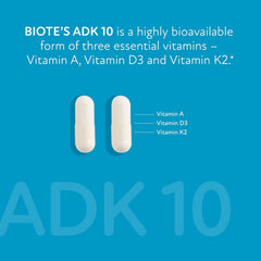 Biote ADK 10 label close-up showing ingredient panel for informed decisions benefit