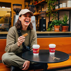 Biscoff biscuits served next to coffee showing perfect pairing