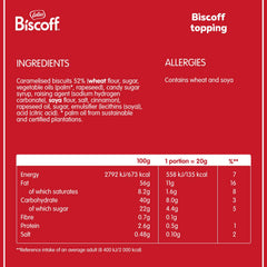 Biscoff vertiendo sobre helado aporta sabor Biscoff y decoración