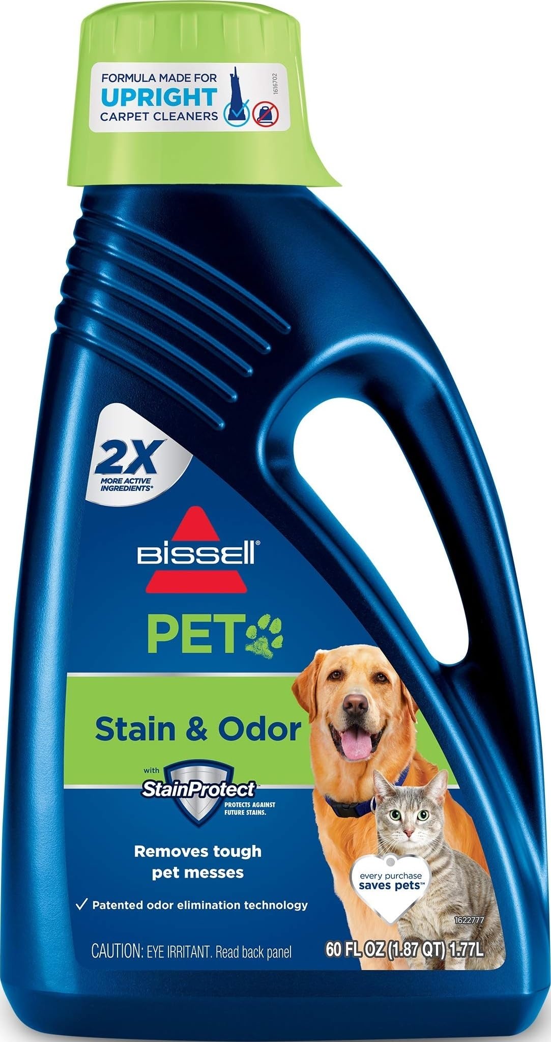 Bissell vista frontal del envase 60 oz mostrando la marca y beneficio de limpieza profunda