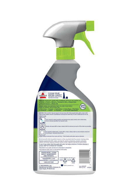 Bissell etiqueta con ingredientes y uso seguro, información clara