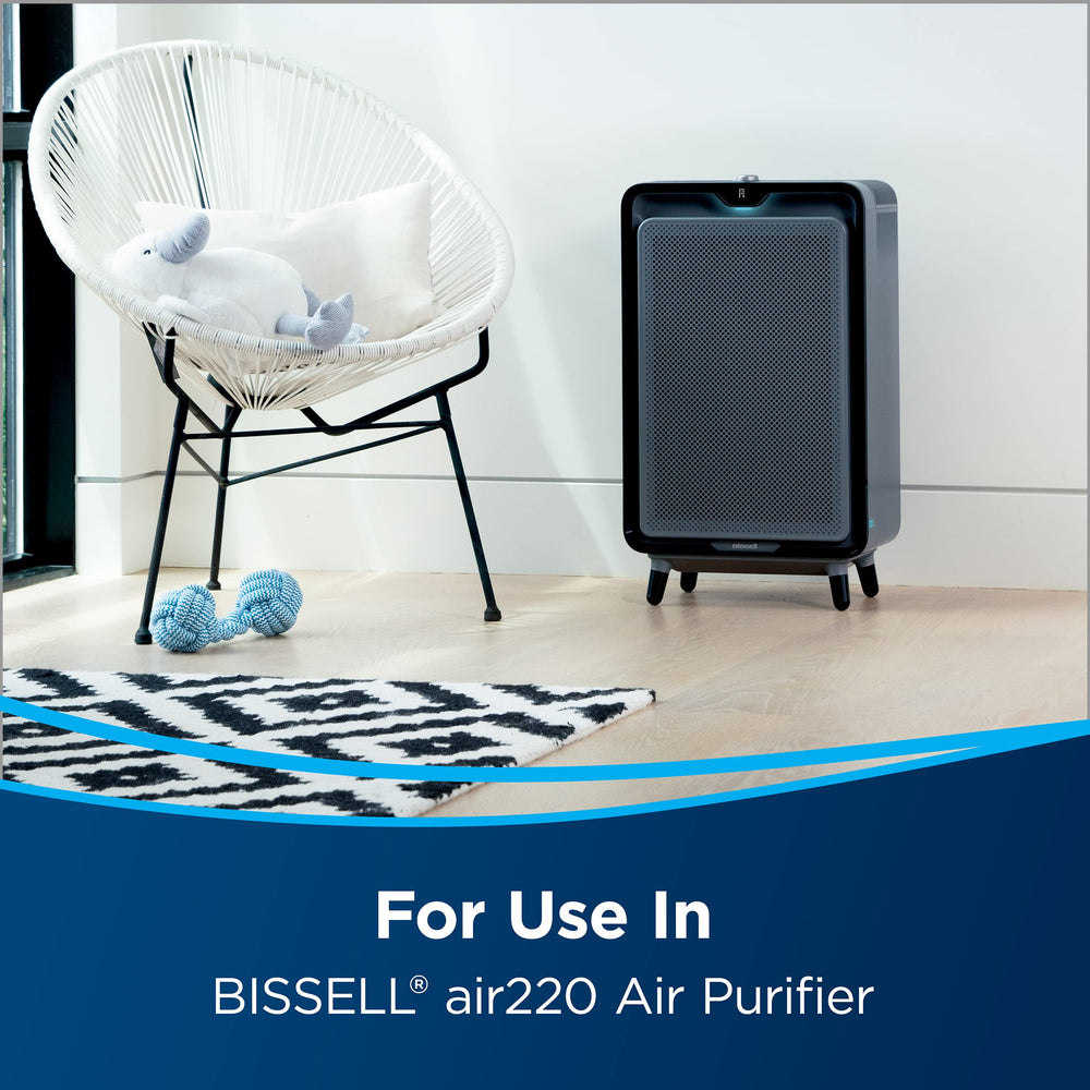Bissell filtros instalados en purificador demostrando uso sencillo