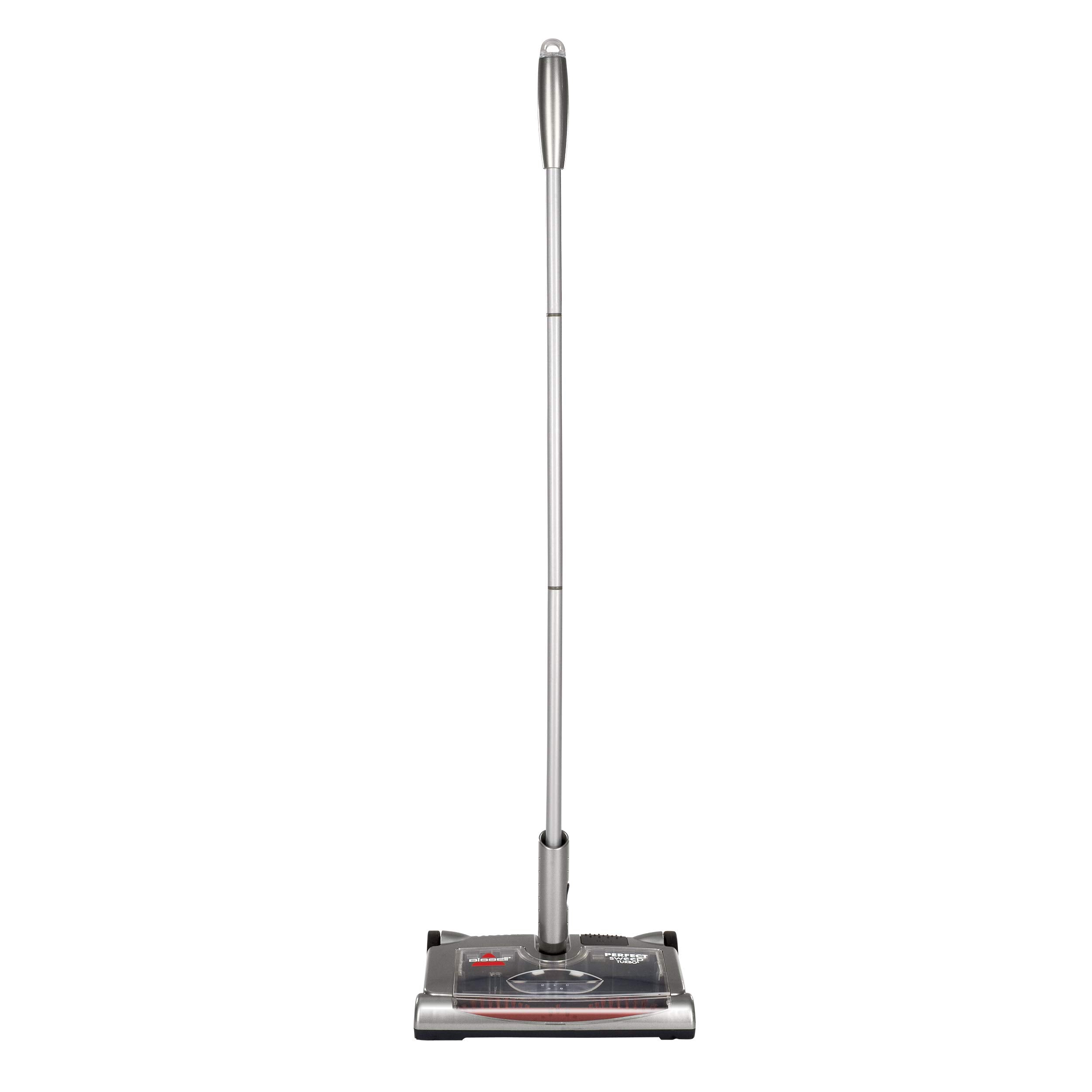 Bissell vista frontal del Perfect Sweep Turbo mostrando diseño compacto y fácil agarre