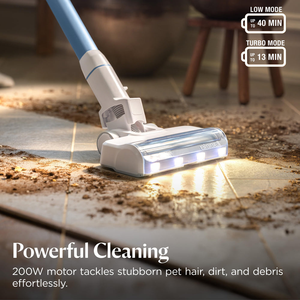 Bissell PowerClean close-up of tangle-free brush roll preventing hair wrap