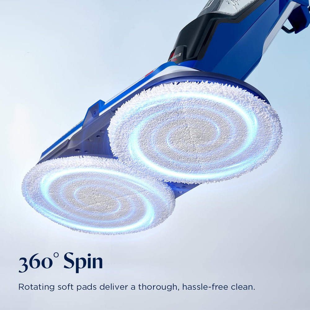 Bissell SpinWave detalle de almohadillas scrubby y soft-touch para suciedad y mantenimiento