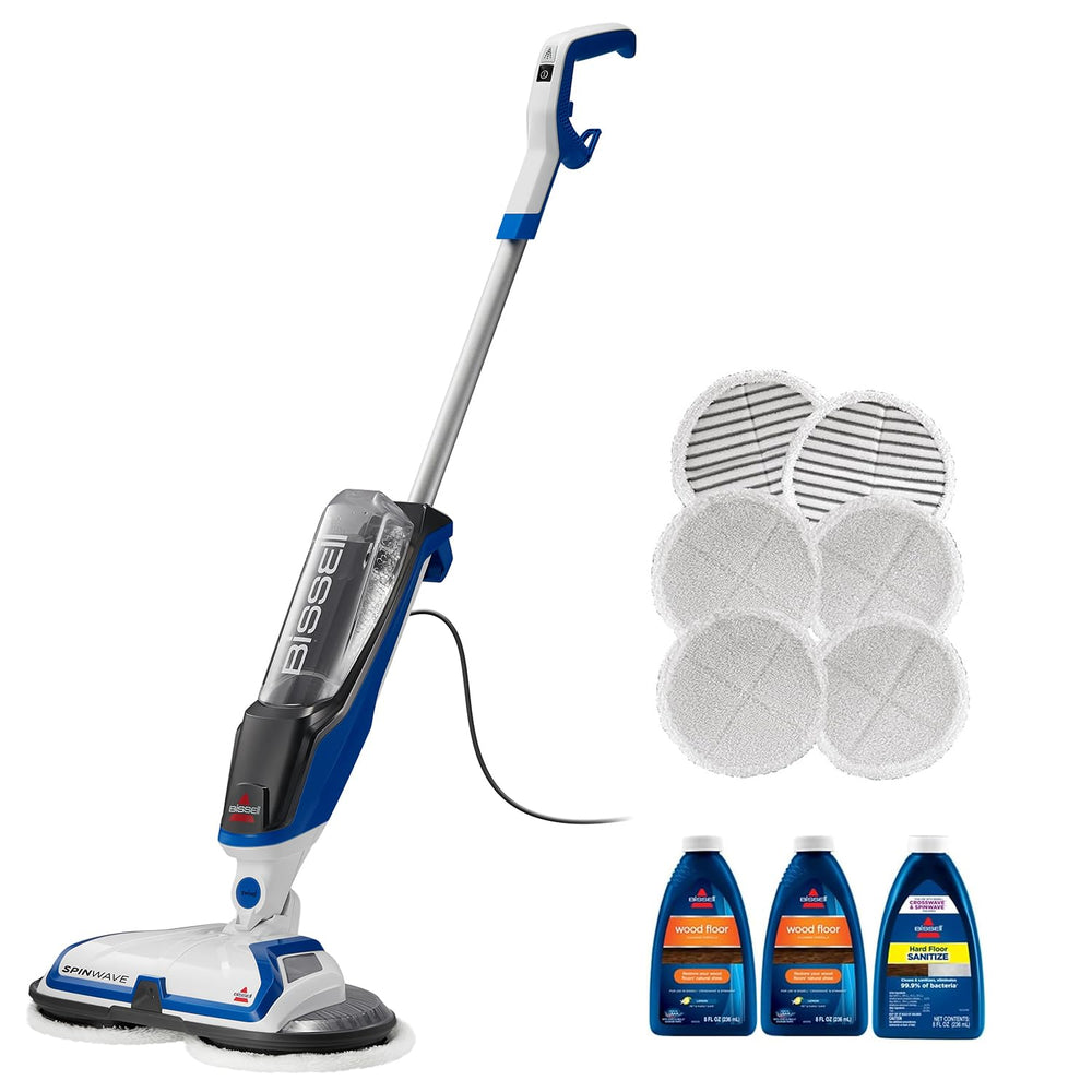 Bissell SpinWave vista frontal mostrando diseño y cabezal giratorio para limpieza eficiente