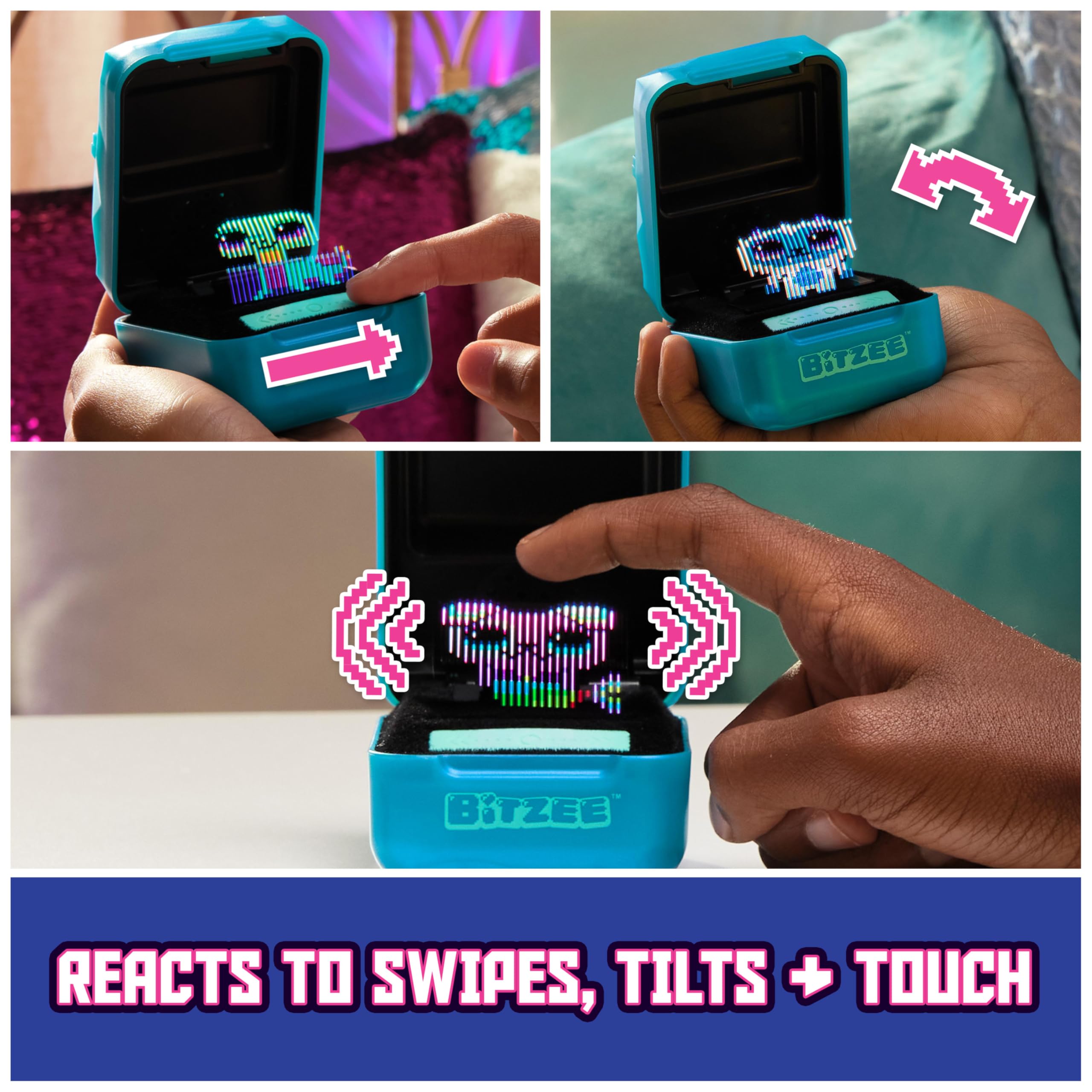BITZEE primer plano de la textura y cara con detalles táctiles atractivos