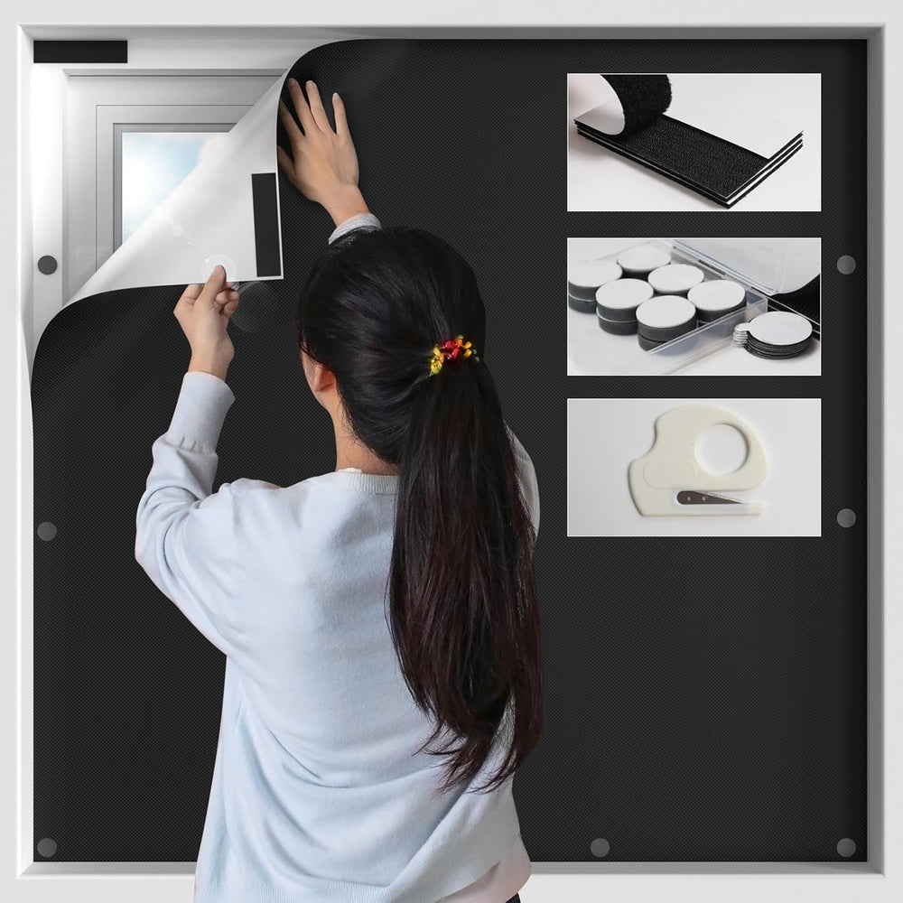 BKSAI vista frontal del pack de cortinas opacas que ofrece oscuridad total