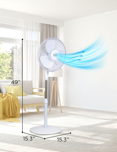 BLACK+DECKER detalle de la rejilla y aspas mostrando flujo de aire eficiente