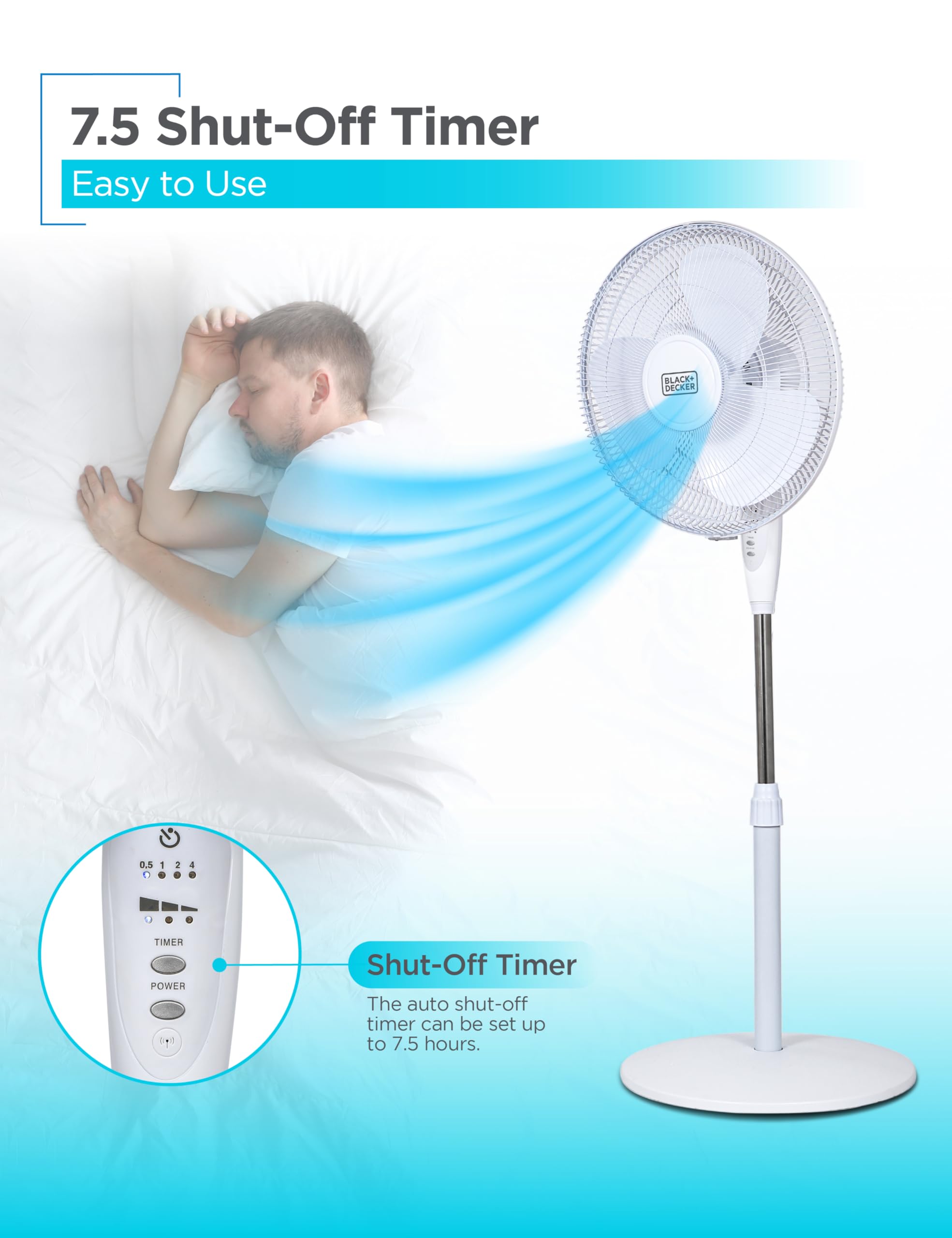BLACK+DECKER ventilador ligero demostrando portabilidad y traslado sencillo