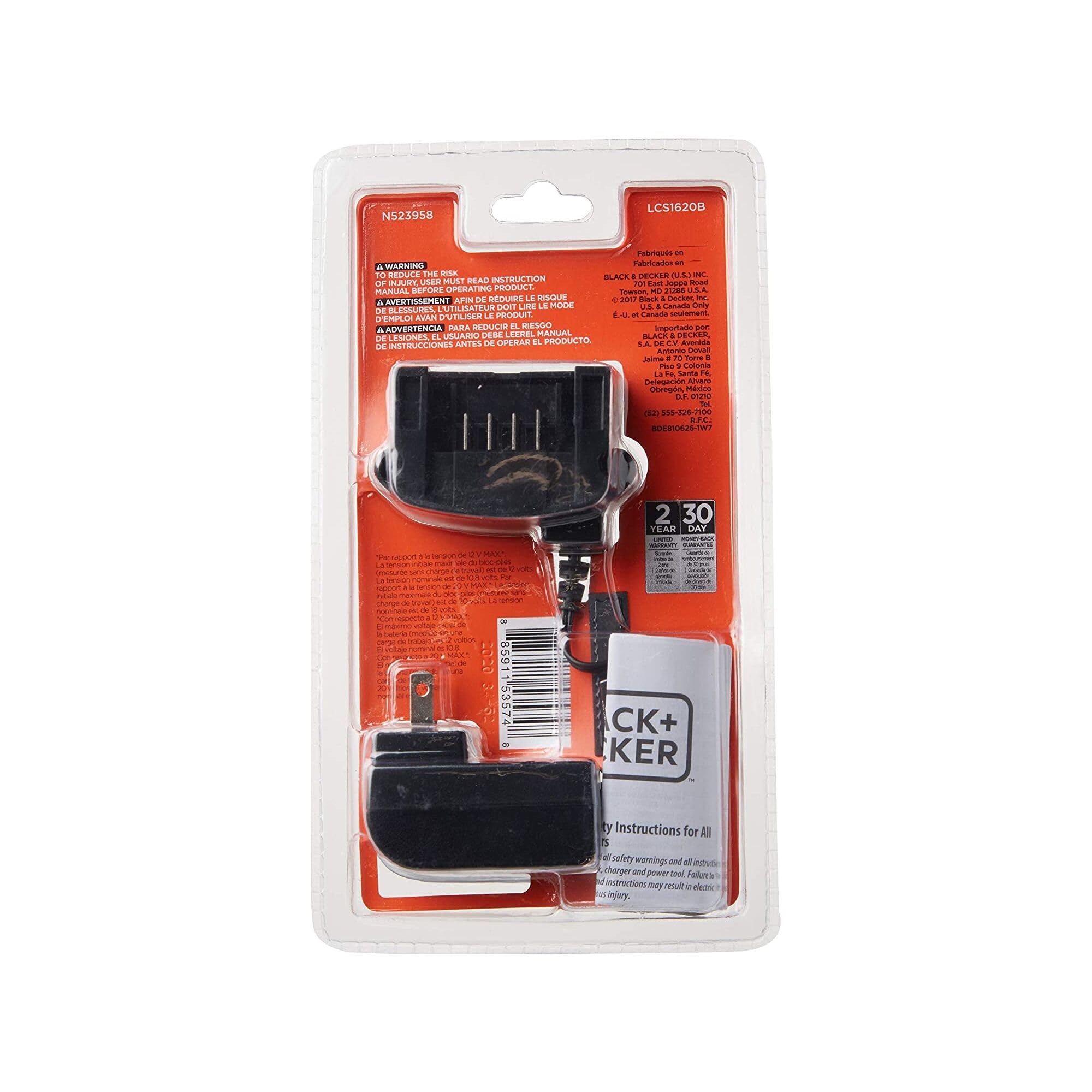 BLACK+DECKER charger held in hand showing size and portability benefit