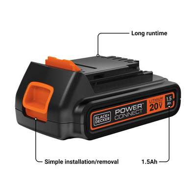 BLACK+DECKER top terminals closeup highlighting safe contact points