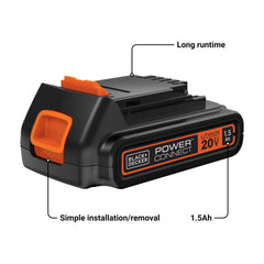 BLACK+DECKER top terminals closeup highlighting safe contact points