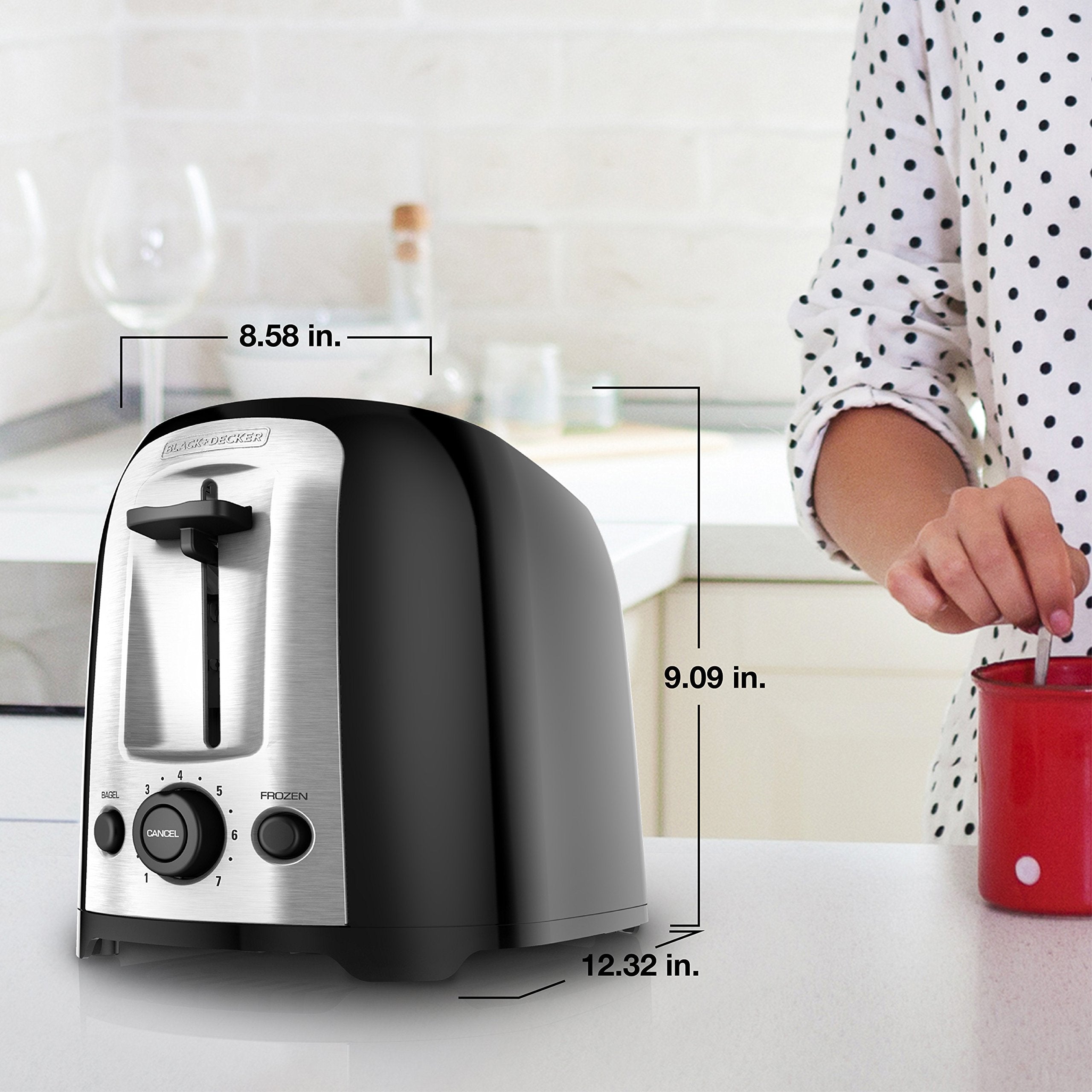 BLACK+DECKER selector de 1 a 7 para ajustar el grado de tostado fácilmente