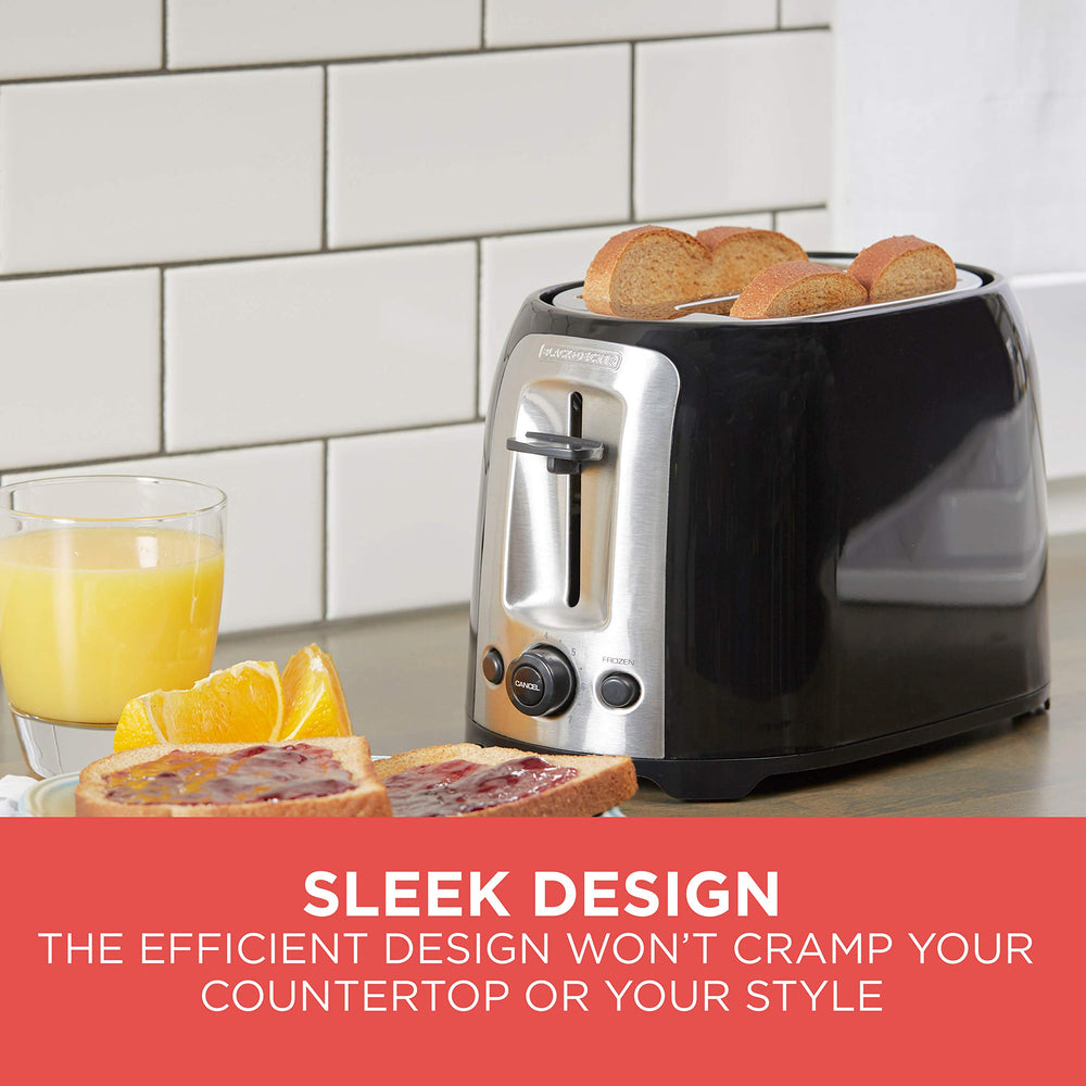 BLACK+DECKER tostadora en uso dorando un bagel para corteza crujiente