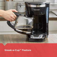 BLACK+DECKER easy-view water window showing exact fill for accurate brewing