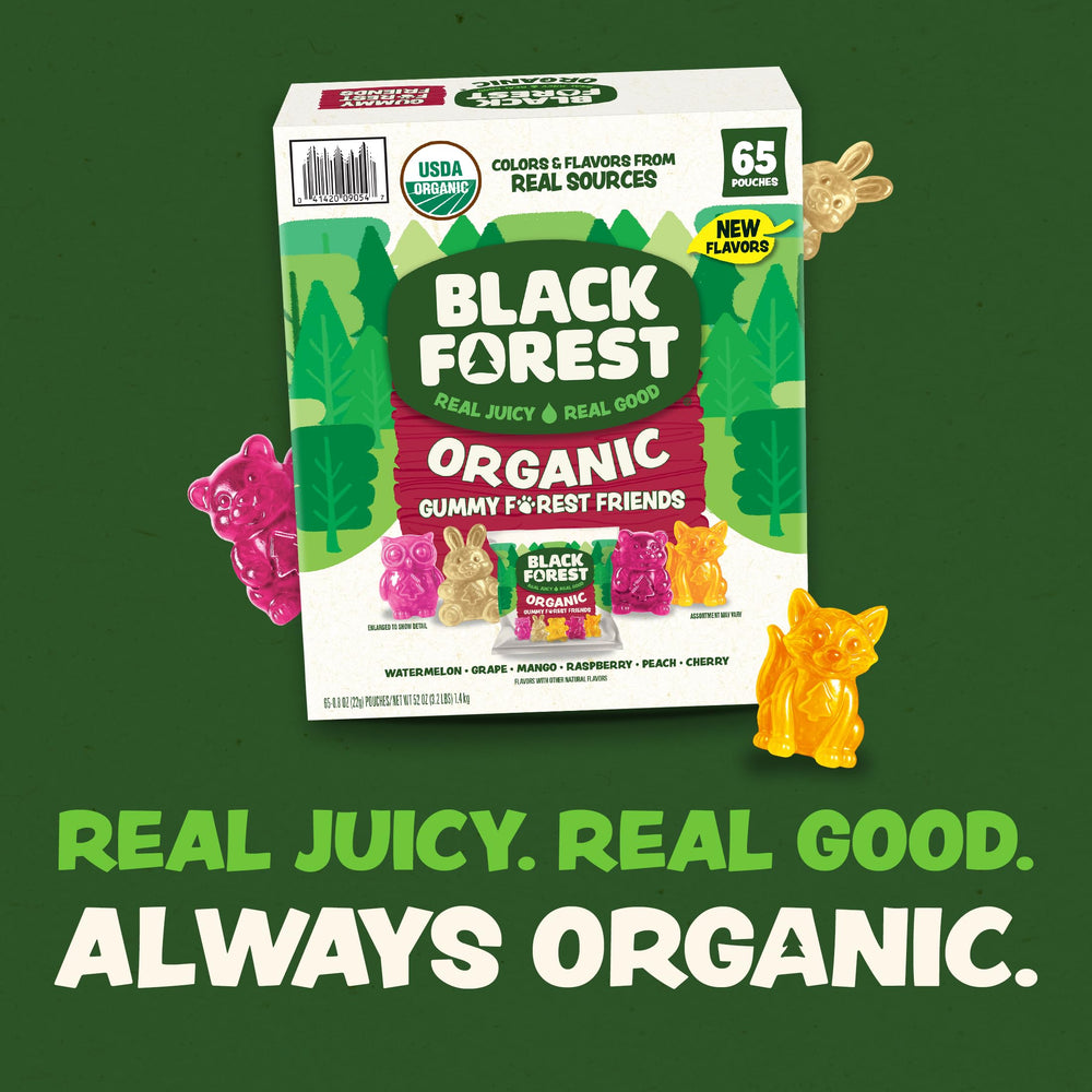 Black Forest etiqueta de ingredientes que muestra certificación USDA Organic