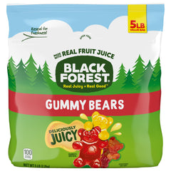 Black Forest bolsa frontal mostrando 5 libras y variedad de ositos, ideal para compartir