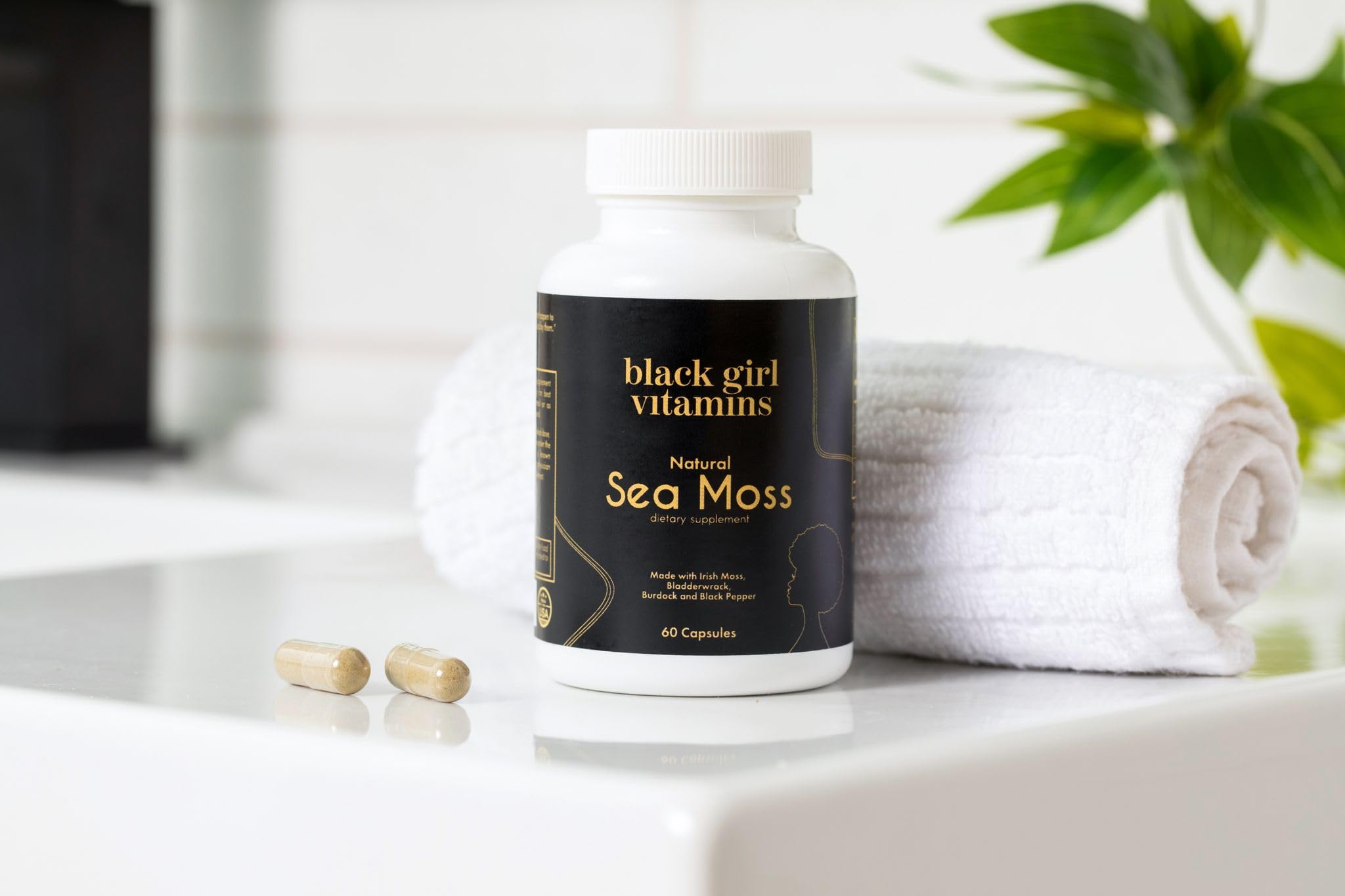 Black Girl Vitamins cápsulas junto a alga para origen natural