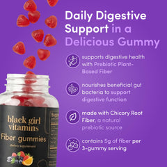 Black Girl Vitamins envase abierto con gomitas, conveniencia diaria