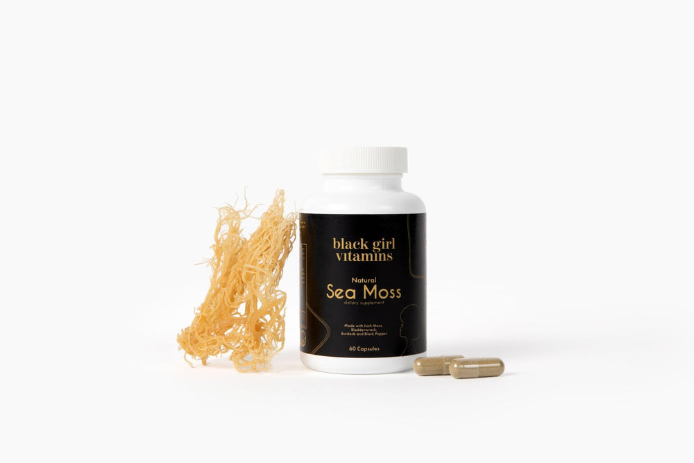 Black Girl Vitamins producto en mesa de desayuno saludable