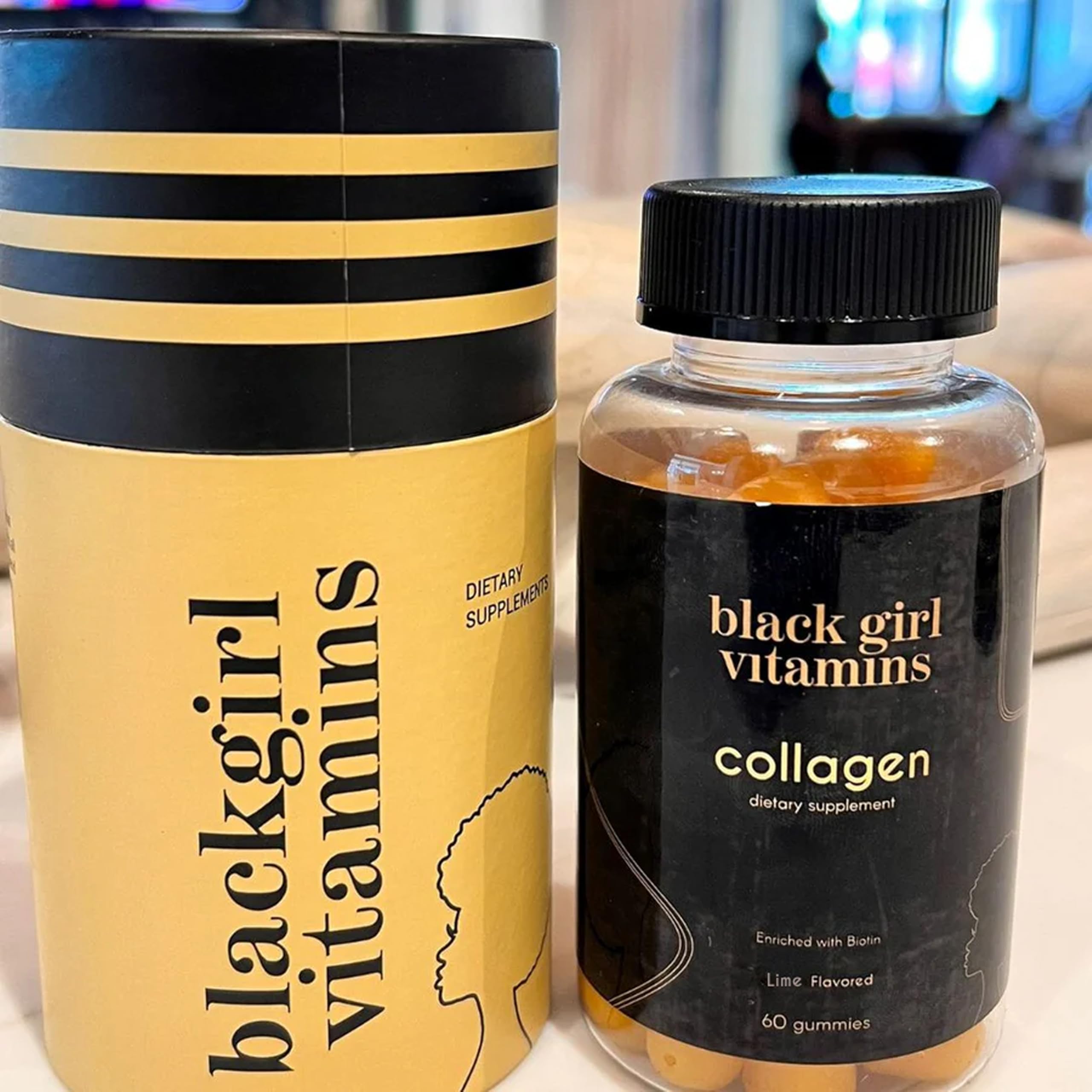 Black Girl Vitamins gominolas en mesa de desayuno integradas a rutina