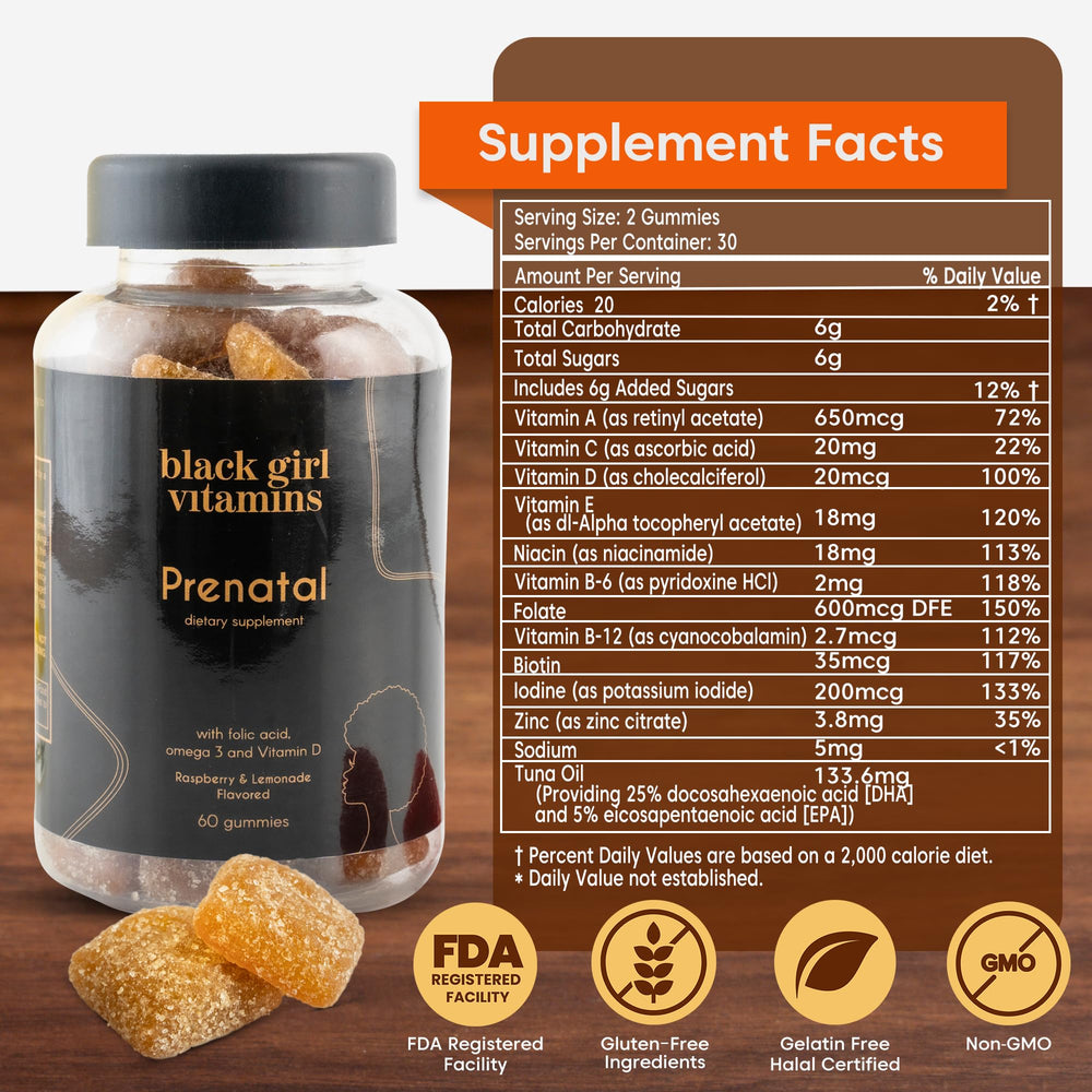 Black Girl Vitamins gomita en primer plano, textura masticable y fácil ingestión