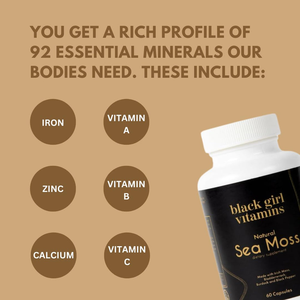 Black Girl Vitamins detalle de textura de cápsula sin sabor