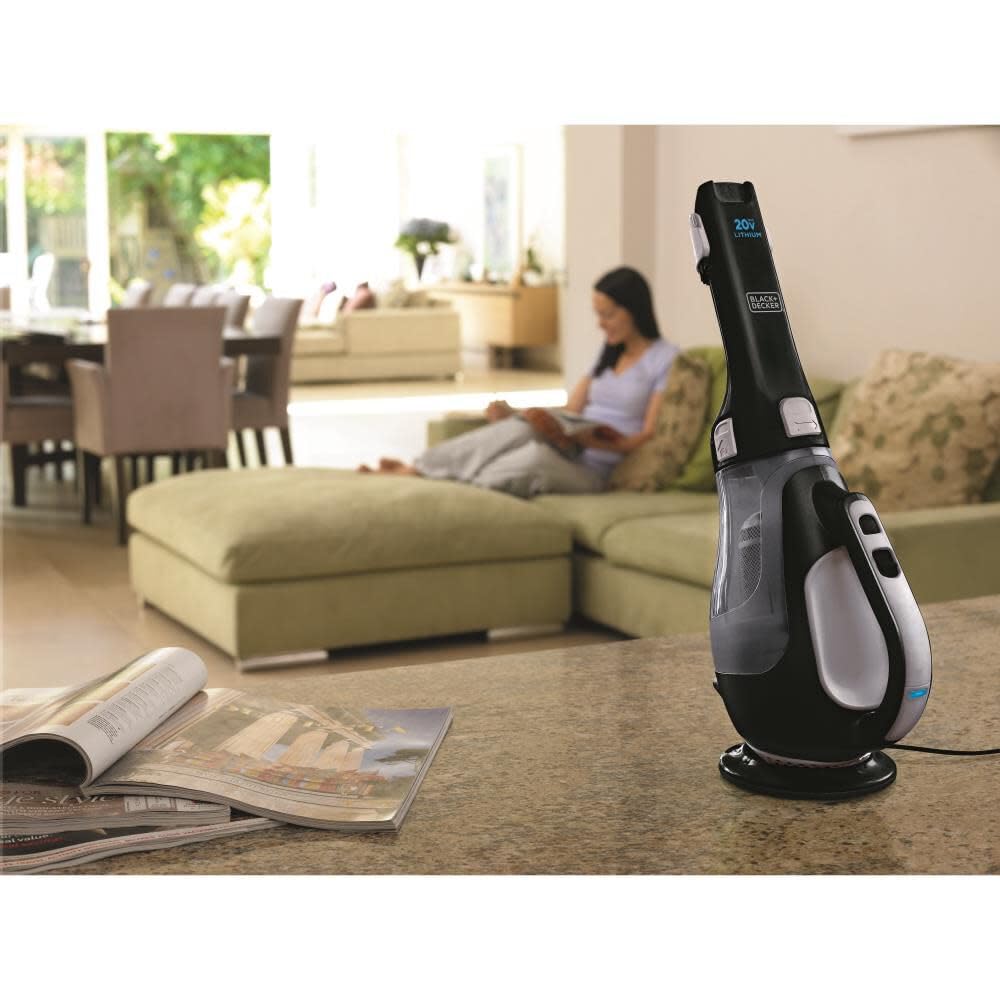 BLACK+DECKER extendible crevice tool cleaning car seat seams for precise cleaning